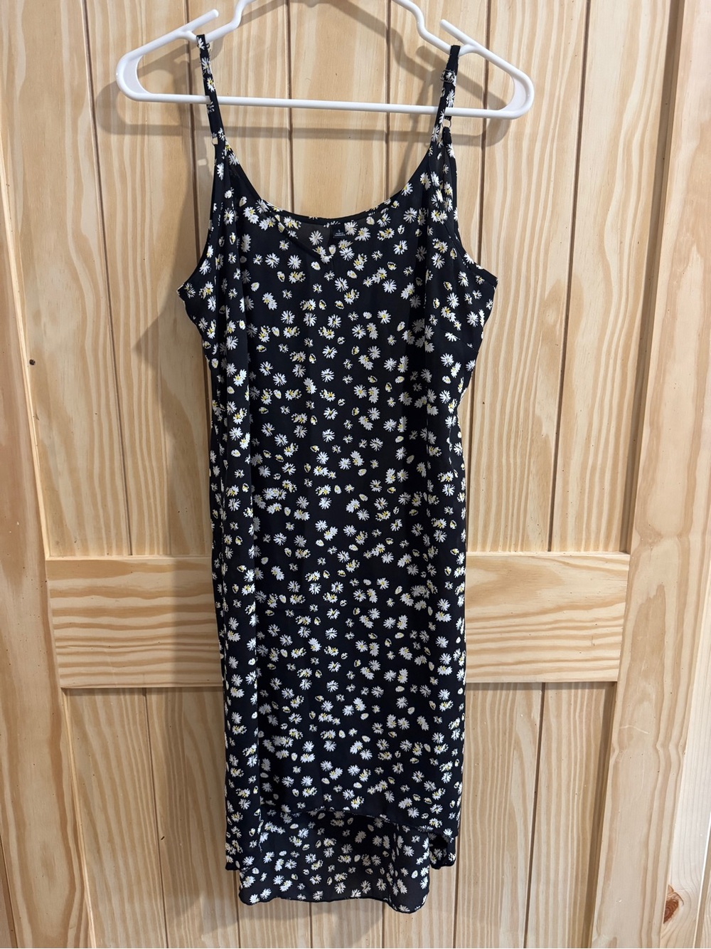 Black Daisy Print Sheer Dress